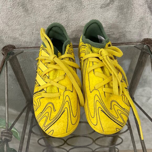 Adidas End Plastic Waste Indoor Soccer Shoes Kids Size 12K yellow - Picture 2 of 12